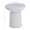 White Contemporary Garden Stool, 17" x 17" x 18"